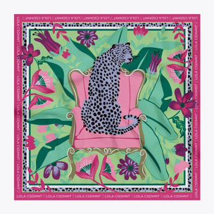 Foulard satinato leopardo seduto