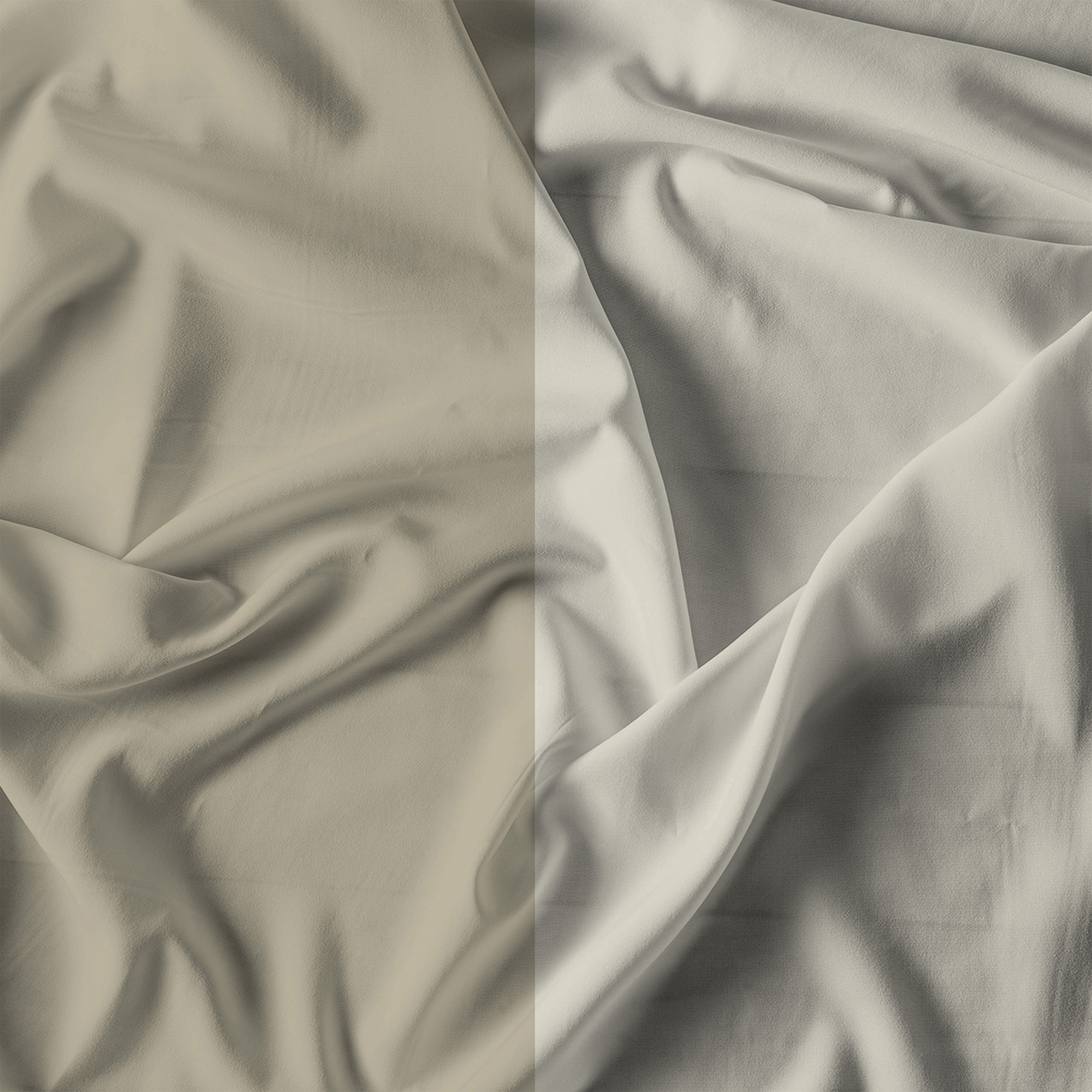 COMPLETO LETTO NATURAL COLOR, 100% Cotone, Made in Italy - TORTORA/PANNA