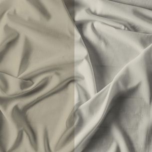 COMPLETO LETTO NATURAL COLOR, 100% Cotone, Made in Italy - TORTORA/PANNA