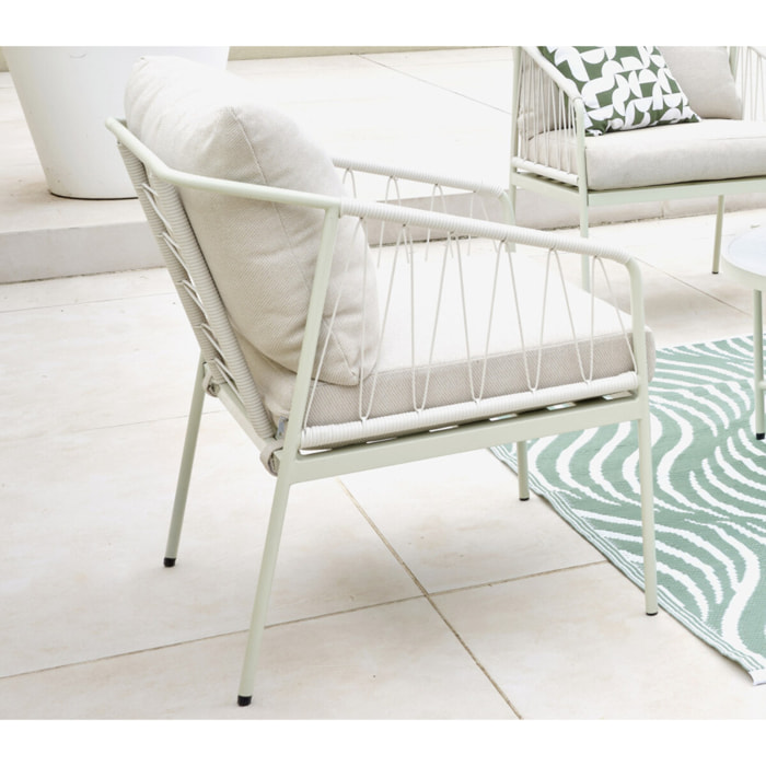 Salon de jardin en acier - 4 places - ANTIBES