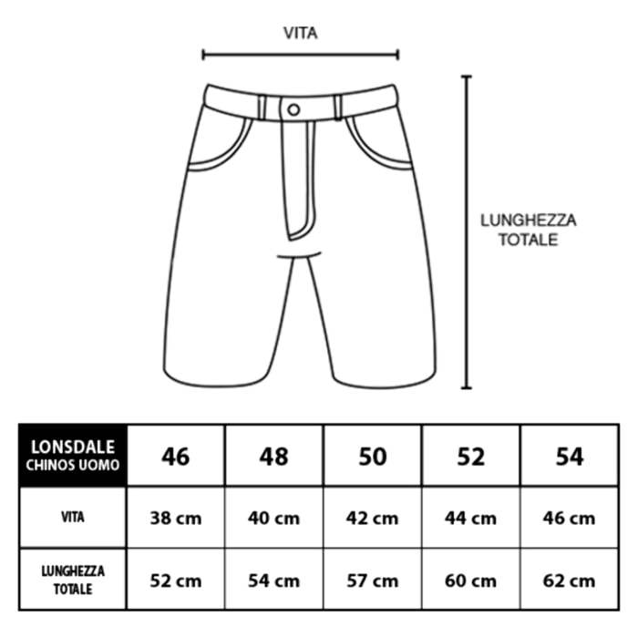 Bermuda Uomo Cotone LONSDALE Chino