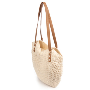 Benetutti Bolso de hombro Mujer. Tejido Algodón Crochet.