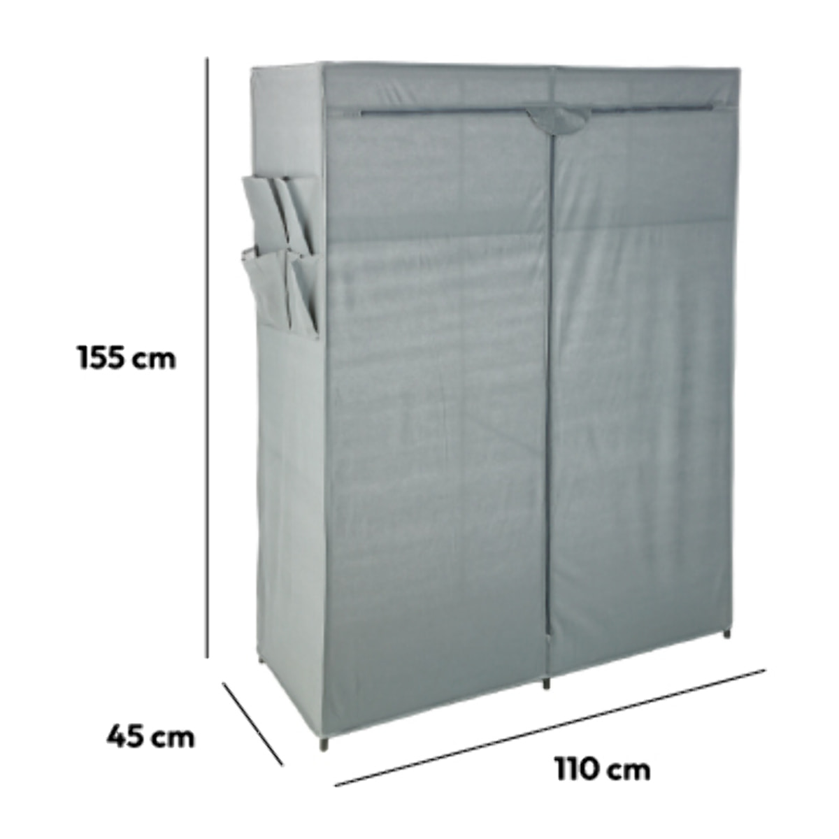 Armoire 2 penderies gris