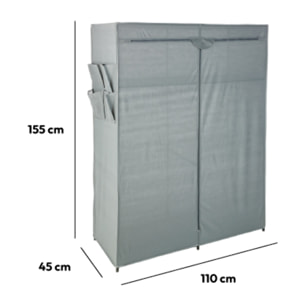 Armoire 2 penderies gris