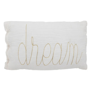 Coussin rectangulaire "Lili" en gaze de coton 50x30cm blanc