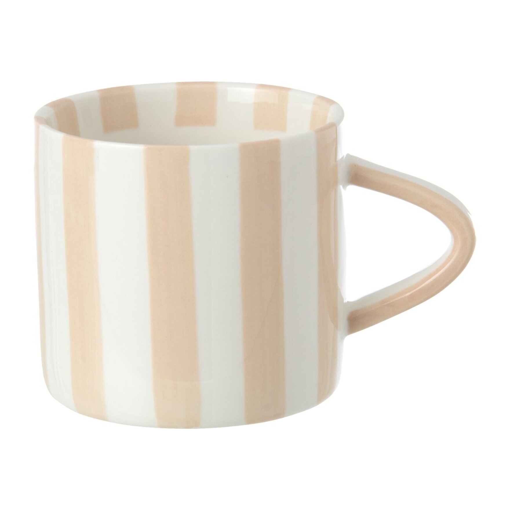 J-Line Mug ligné - grès - beige clair/blanc - 4 pcs
