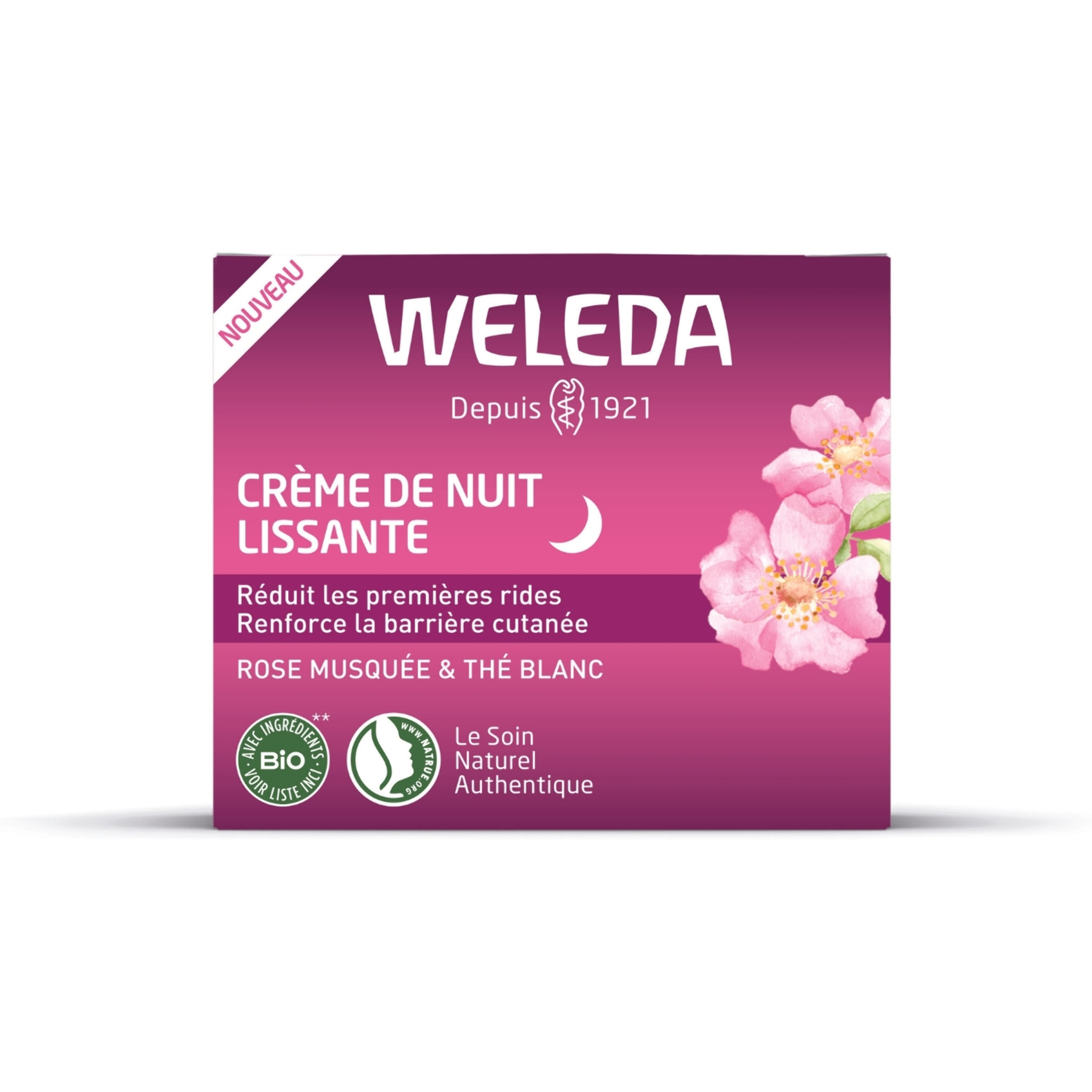 WELEDA -  Crème de Nuit Rose musquée & Thé blanc 40ml