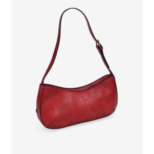 Bolso de hombro rojo con cremallera