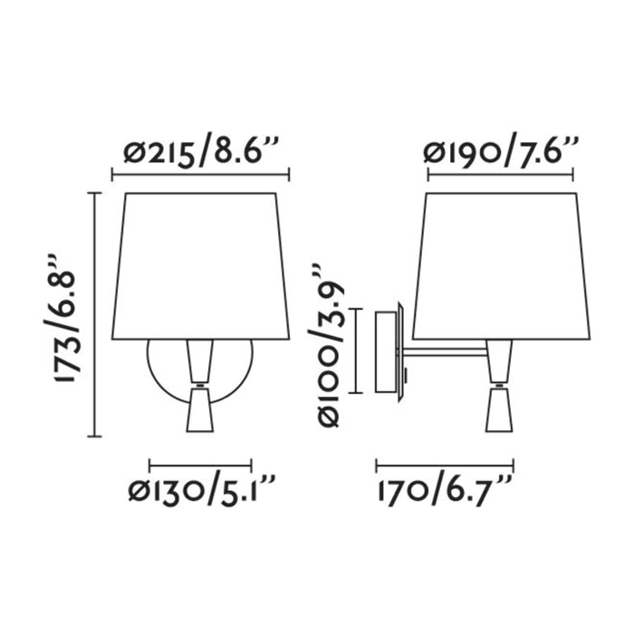 SAMBA Lampada da parete con lettore nera/bordata beige