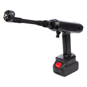 Pistola de lavado a presión con DOBLE BATERIA extraíble de 13000 mAh y 3 adaptadores de lavado diferentes. 180W y 10 bares de presión.