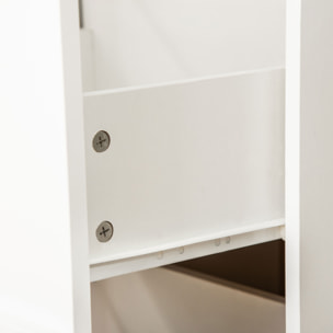 Cajonera de Oficina Mueble Auxiliar para Archivos con 2 Cajones Cerradura de 2 Llaves 5 Ruedas y 2 Frenos para Estudio Despacho Dormitorio 43x45x72 cm Blanco