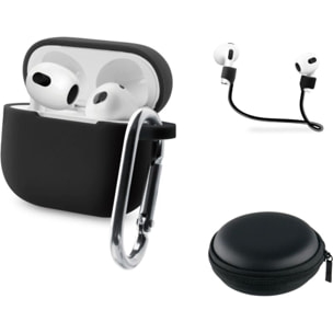 Pack ESSENTIELB étui de protection / coque noir - Compatible AirPods 4 et AirPods 5