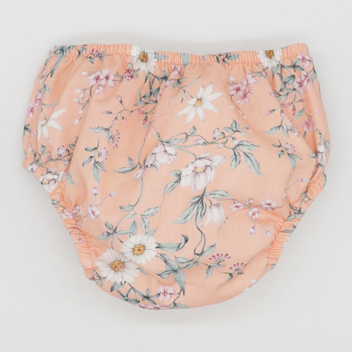 CUBREPAÑAL FLOR FONDO MANDARINA