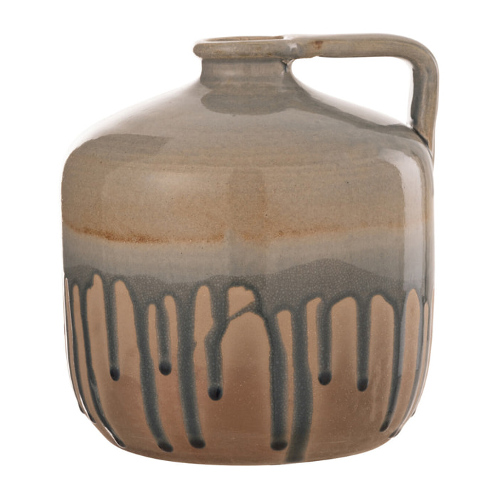 J-Line vase Cruche Poignée - céramique - beige/gris - small - Ø 21 cm