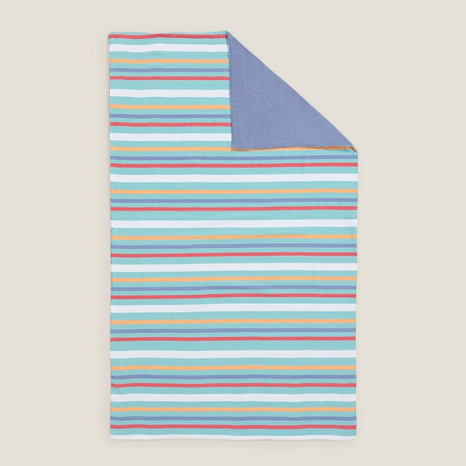 Toalla de playa rayas tejidas y rizo Nami color azul Algodón