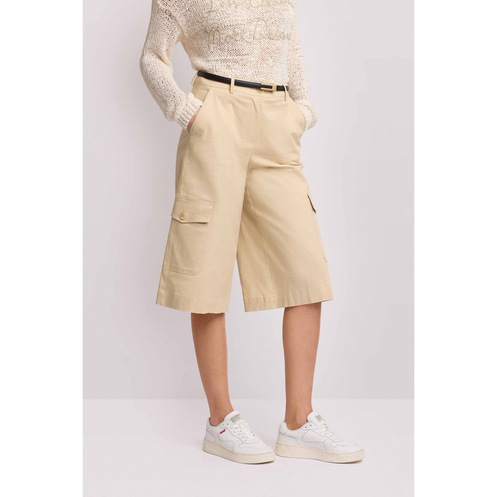 Kocca - Pantaloni bermuda stile cargo Donna, Tinta unita