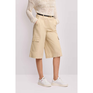 Kocca - Pantaloni bermuda stile cargo Donna, Tinta unita