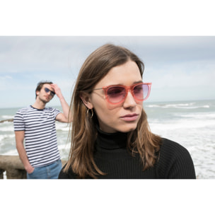 Gafas de sol PALO ALTO ARLES - Rosa transparente / Violeta degradado y patilla de metal dorado mate