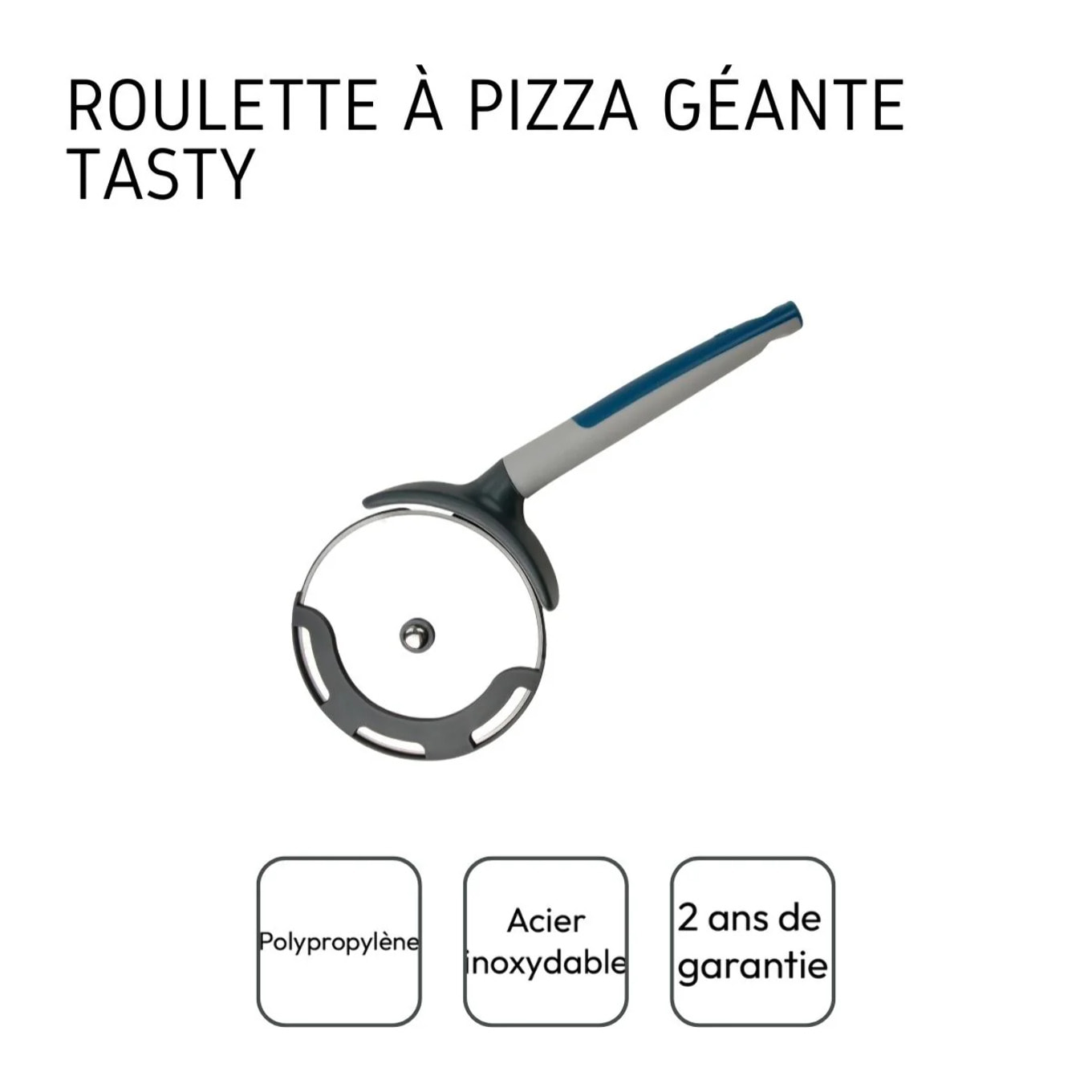 Roulette à pizza géante avec protège lame 25 cmTasty Core