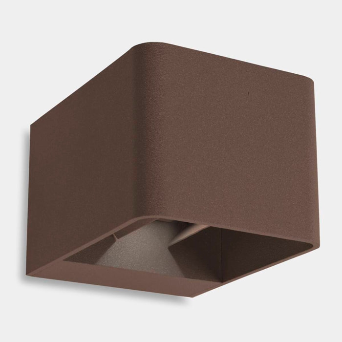 LEDS C4 Aplique IP65 Wilson Square LED 10.2 Blanco cálido - 3000K ON-OFF Marrón 623lm