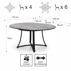 Tomasucci Table ronde extensible DAFNE CEMENT
