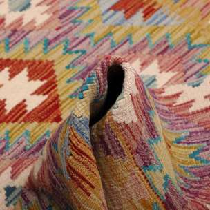 Tapis kilim ethnique authentique, tissé plat en laine, VIGUSIM