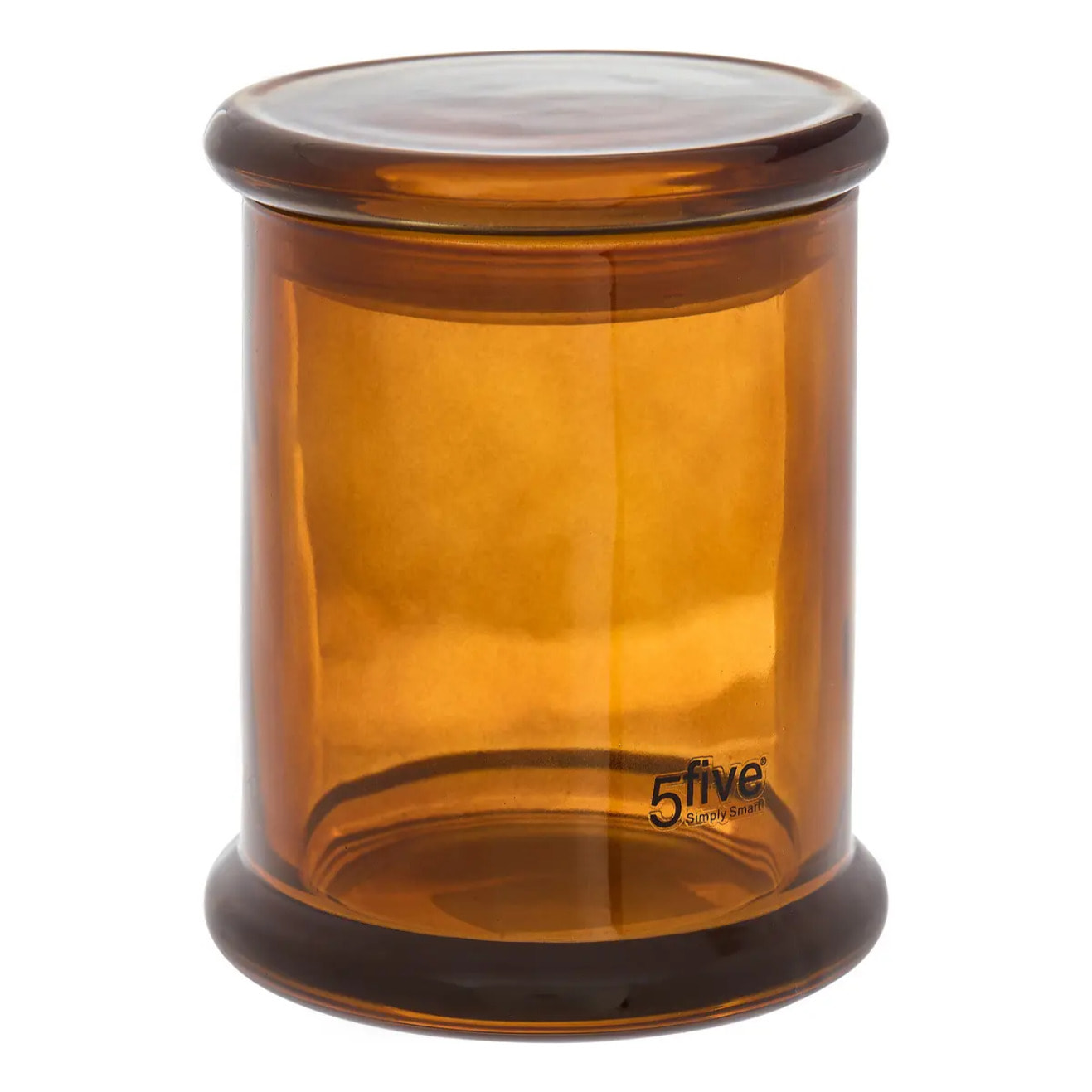 Pot rangement à cotons verre teinté marron