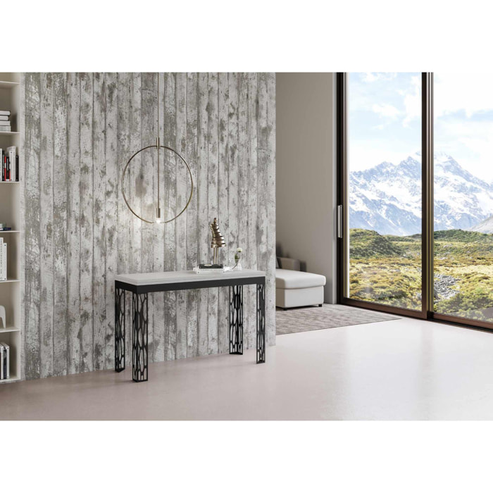 Tavolo apribile 120x45/90 cm Ghibli Double Bianco Frassino telaio Antracite