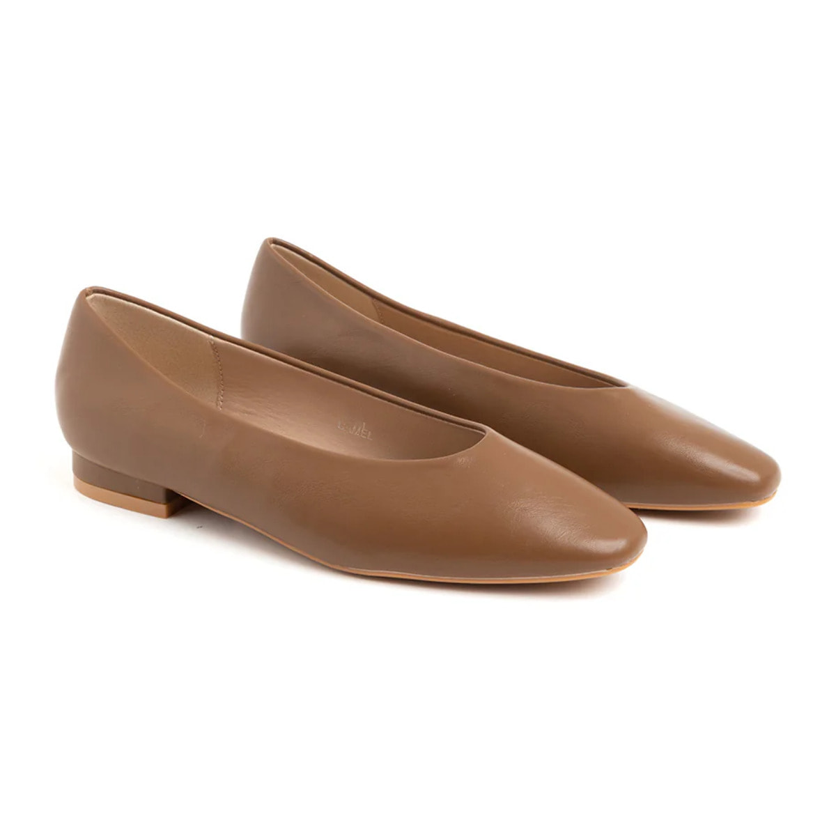 Ballerina semplice con tacco 2cm - CAMMELLO