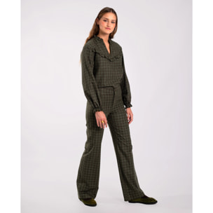 Pantalón recto de cuadros