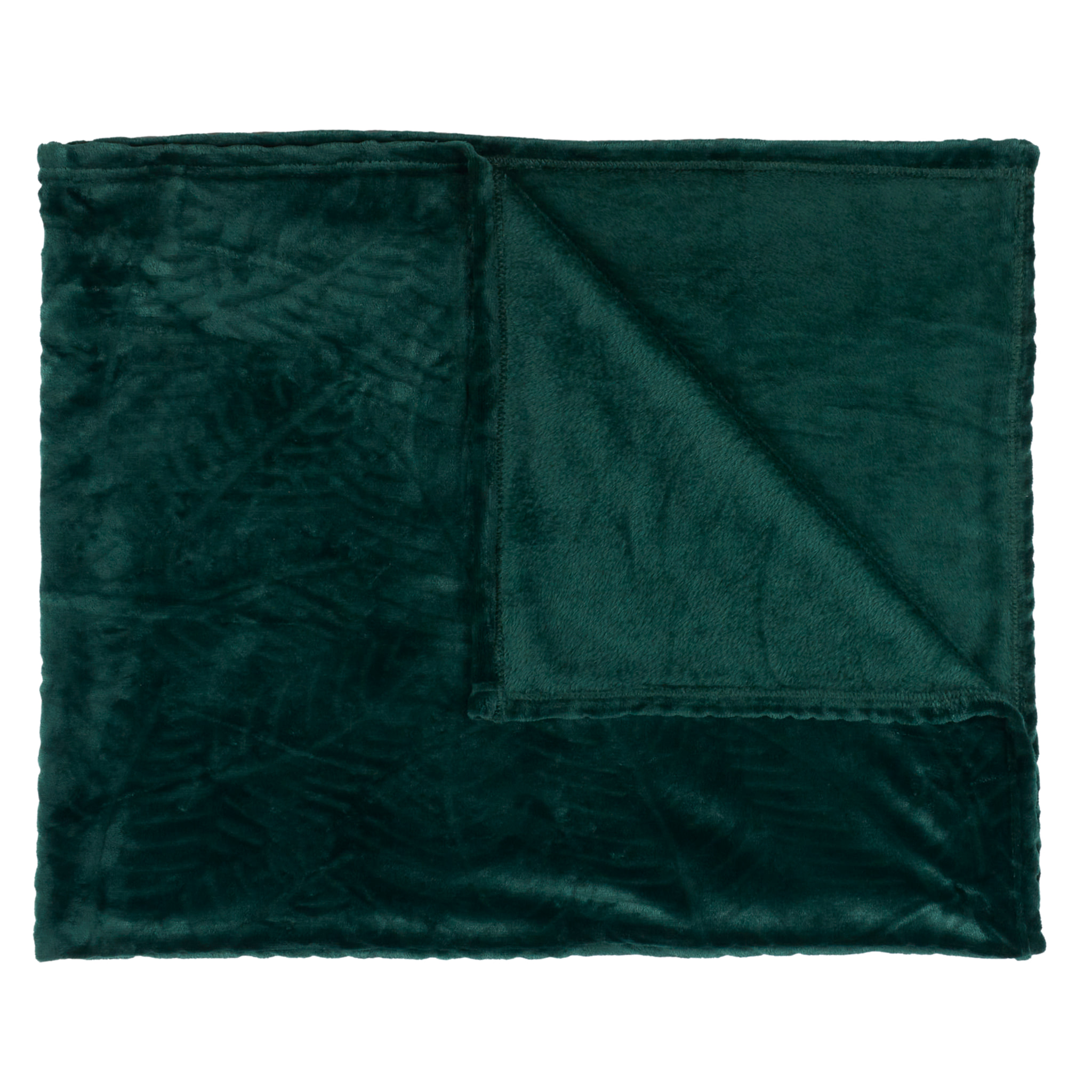 Plaid Flanelle Embosse Vert Sapin 120x150cm