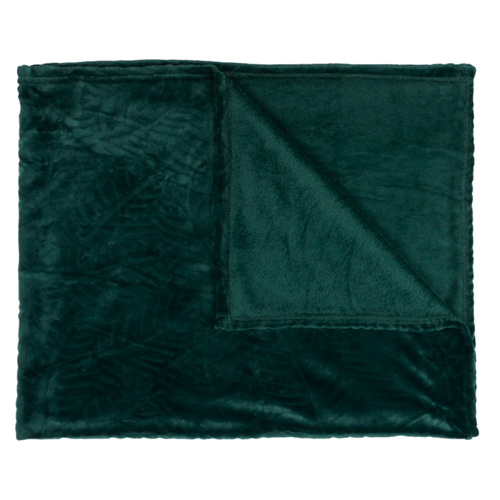 Plaid Flanelle Embosse Vert Sapin 120x150cm