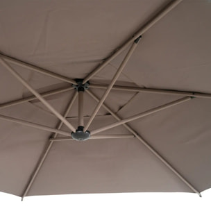 Parasol déporté rond Manoa 3m café