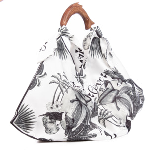 Berchidda Bolso de hombro Mujer. Fabricado en tejido suave, tintes naturales con asa de madera.