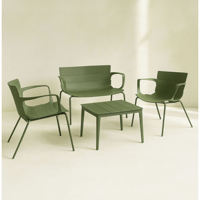 Salon de jardin en polypropylène vert 4 places MONTAUK