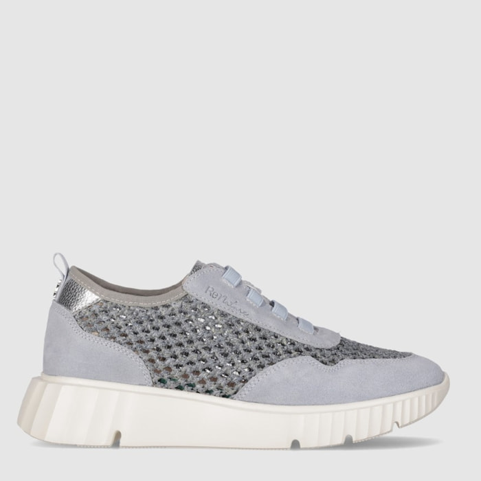 Zapatos de Piel - Azul - Tacón: Bajo