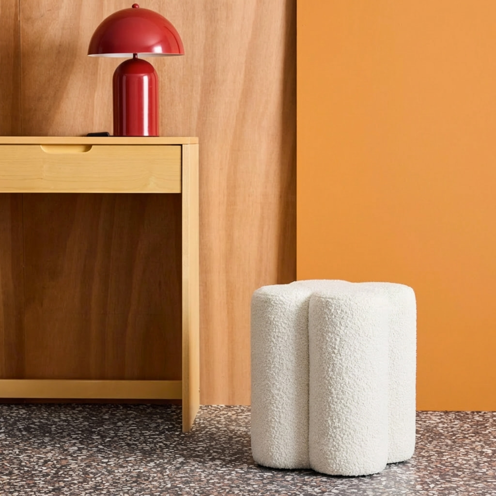 Pouf tabouret trèfle bouclette  CLOVER
