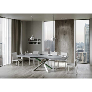 Table extensible 90x130/234 cm Volantis Gris Béton cadre 4/A