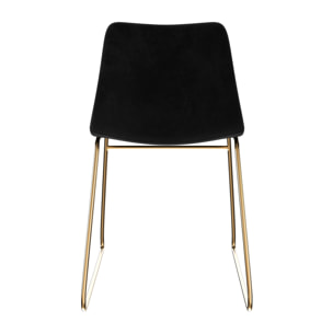 Lot de 2 chaises en velours noir et pieds en métal doré - Gaspard