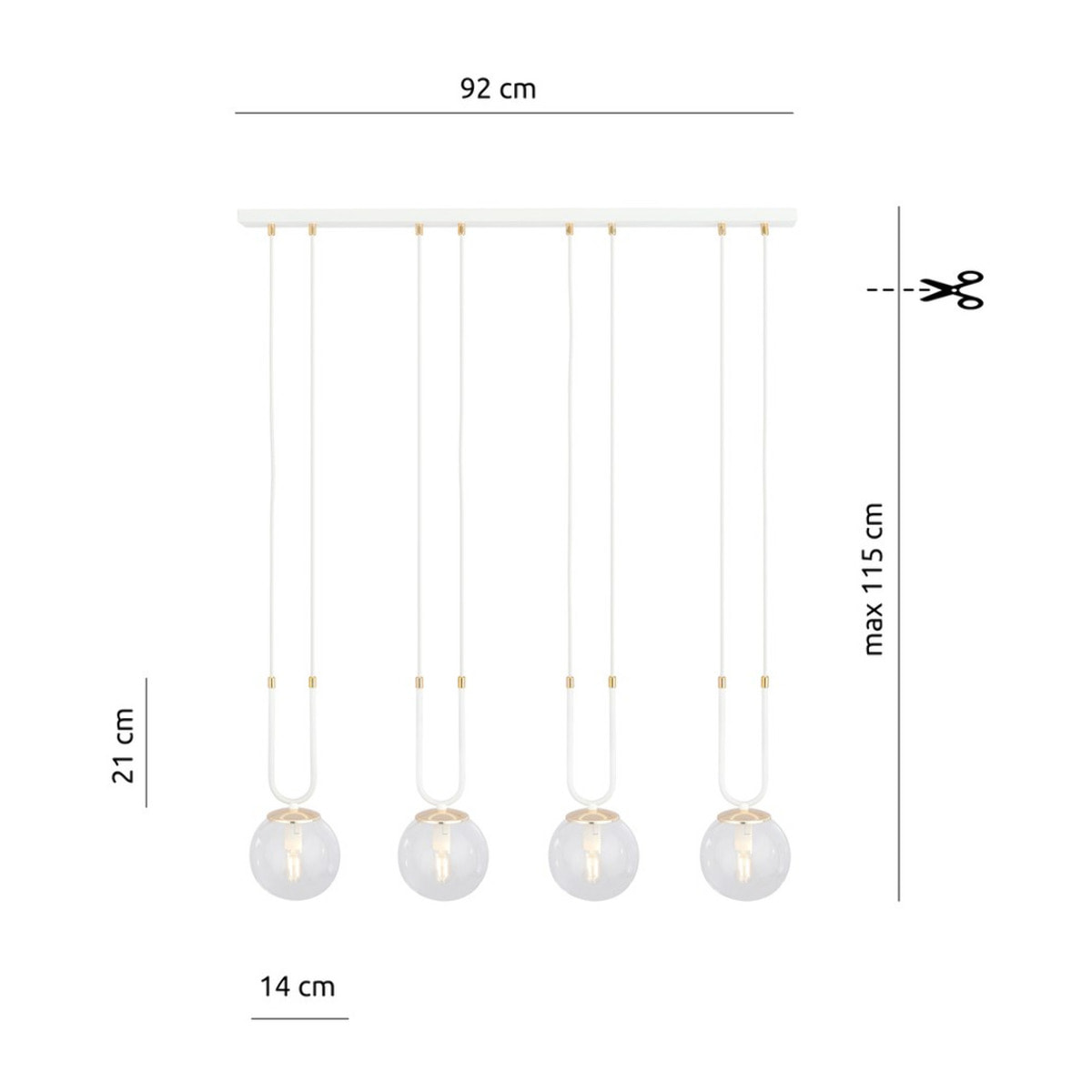 Lampada a sospensione GLAM in acciaio bianco e vetro