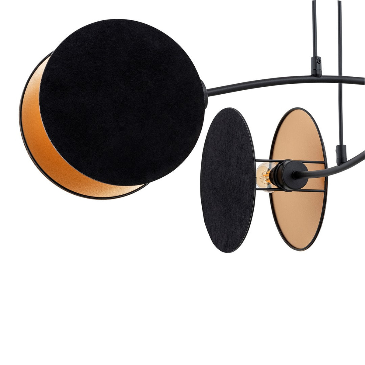 Lampada a sospensione MOTIF in acciaio nero e oro