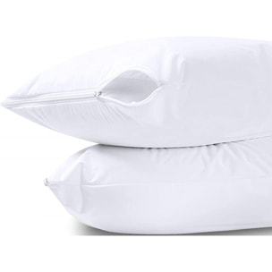 Lot de 2 protège oreiller éponge imperméable anti-acariens 50 x 70 cm