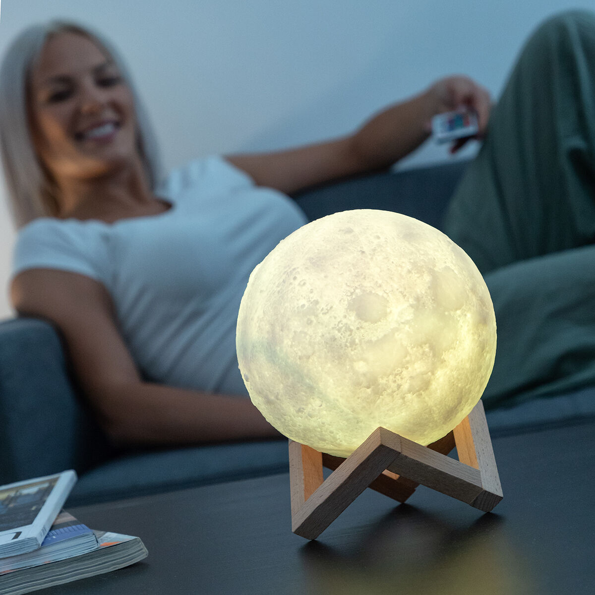 Lampe LED Rechargeable Lune Moondy InnovaGoods