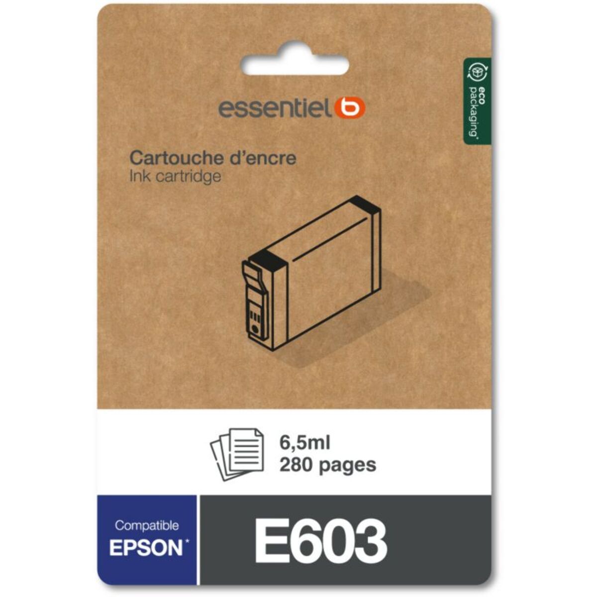 Cartouche d'encre ESSENTIELB E603 Noire