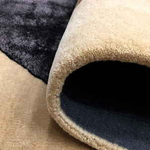 Tapis Cevi, tufté main en laine et viscose, doux, soyeux et épais