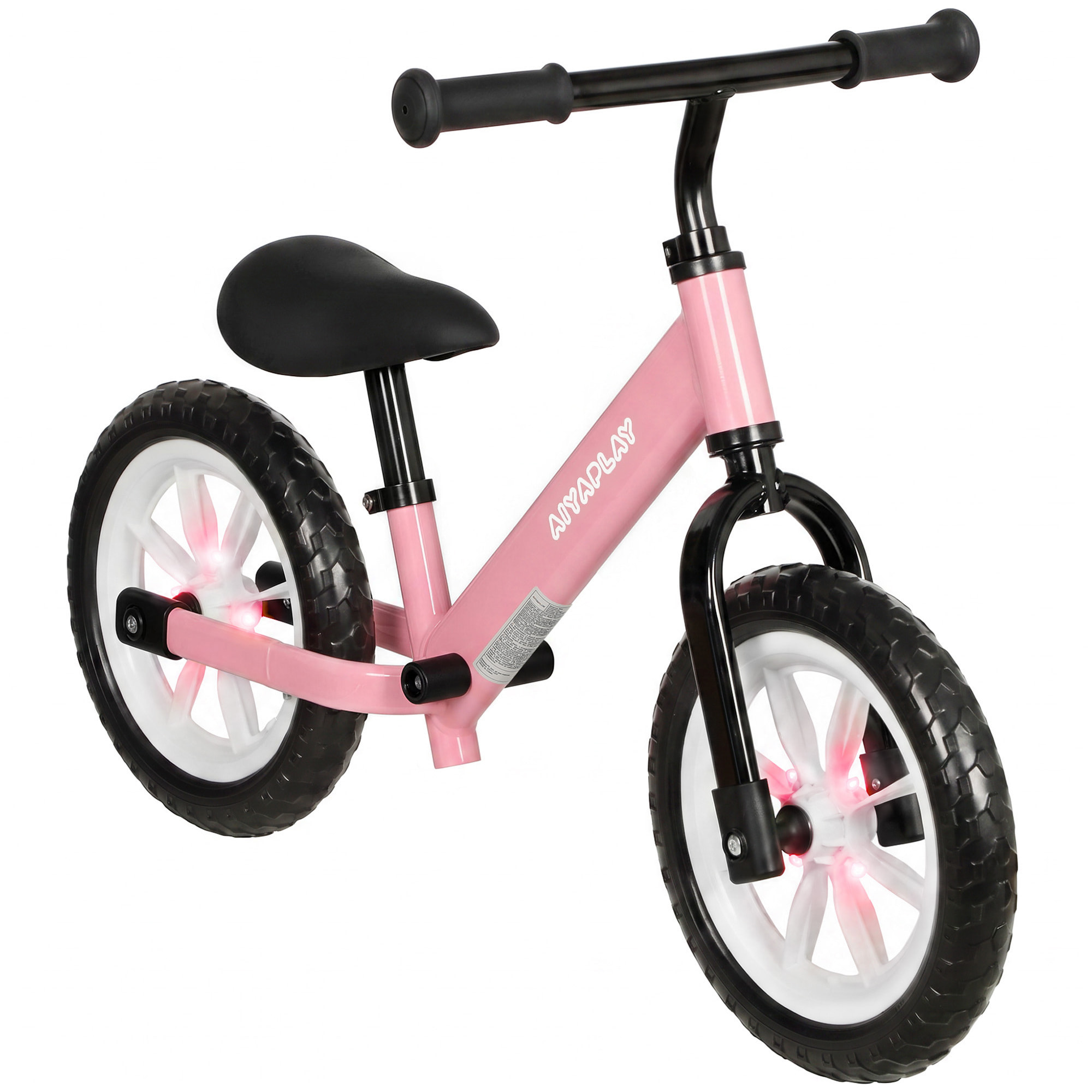 Draisienne enfant LED siège guidon réglables pneus mousse rose