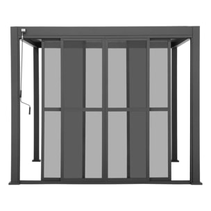 Portes coulissantes pour pergola bioclimatique "Evora" grand modèle - 1/3 côté 2,7 x 2,3 m Graphite