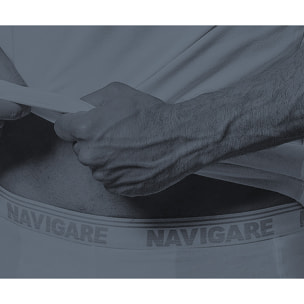 Boxer Uomo Navigare, Art.873/E Assortito (2 Neri + 1 Blu + 1 Grigio) M