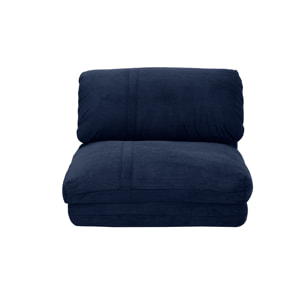 Chauffeuse 1 place convertible en tissu velours côtelé bleu foncé SPENCER