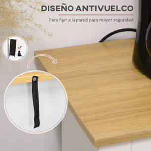 Aparador de Cocina Mueble Auxiliar de Cocina con 2 Cajones 3 Puertas y Estante Interior Ajustable Mueble de TV para Televisores de hasta 50 Pulgadas 117x35x80 cm Blanco